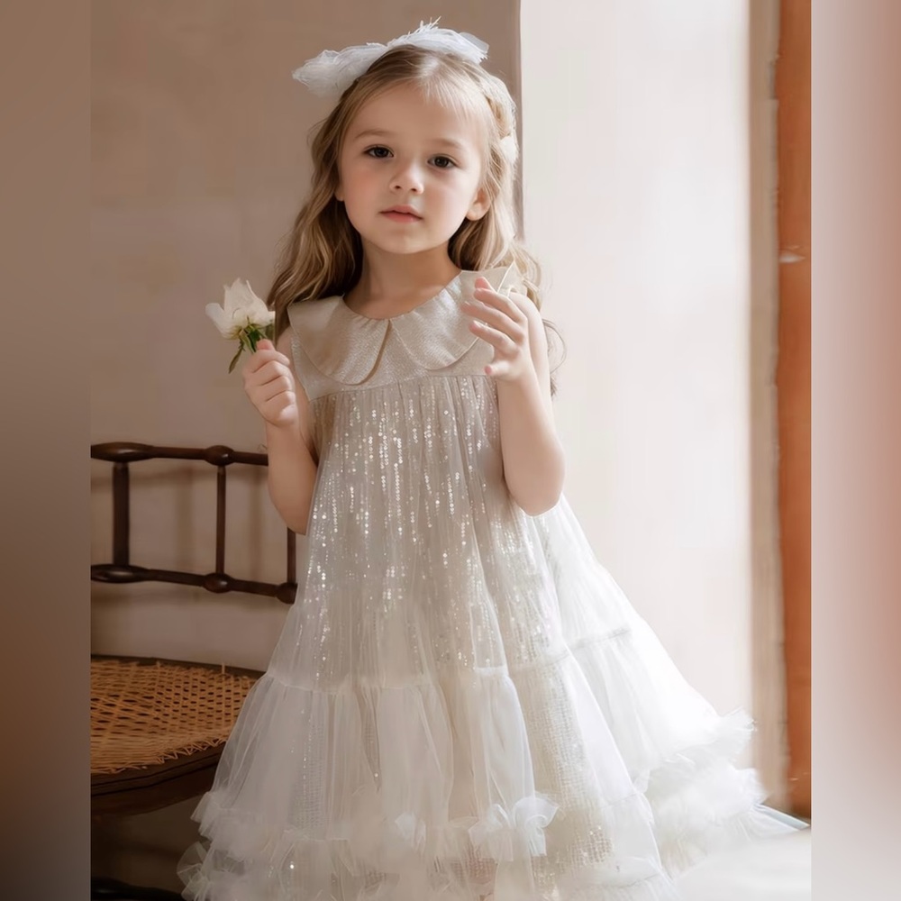 Ivory Tulle Flower Girl Dress Size 4Y